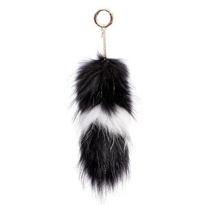 BLAVISH - Steve Madden Black & White Fur Keychain