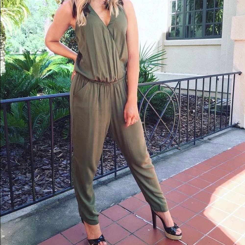 Olive jump suit