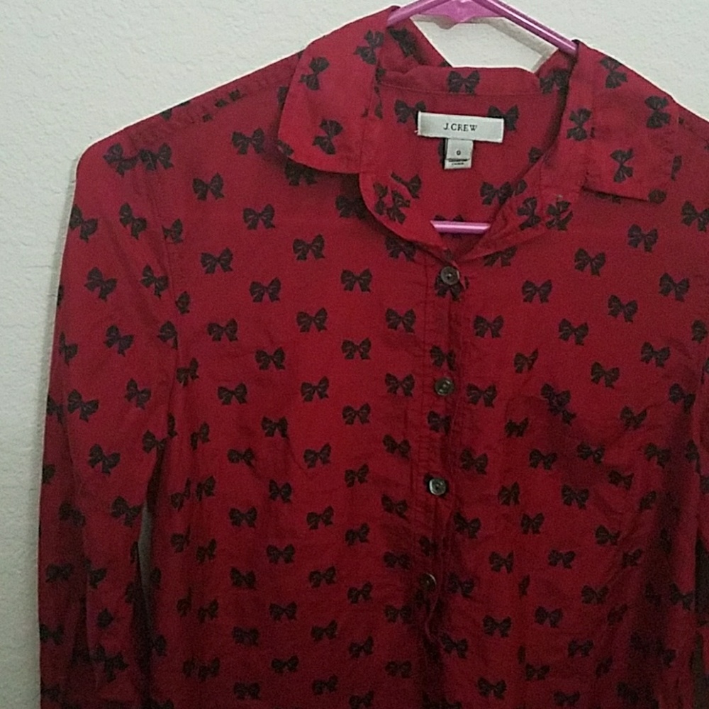 Make an offer 🎀 J Crew Boy Popover bow print