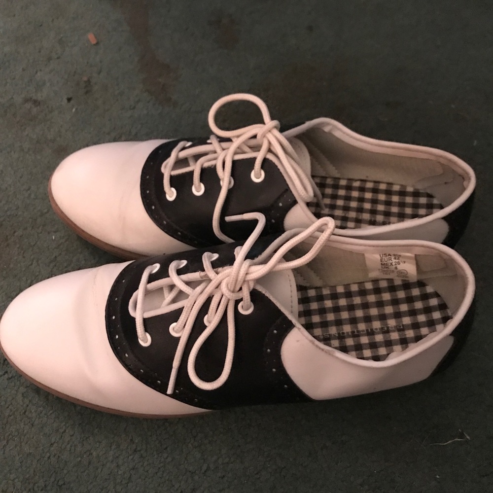 Black and White Saddle Oxfords