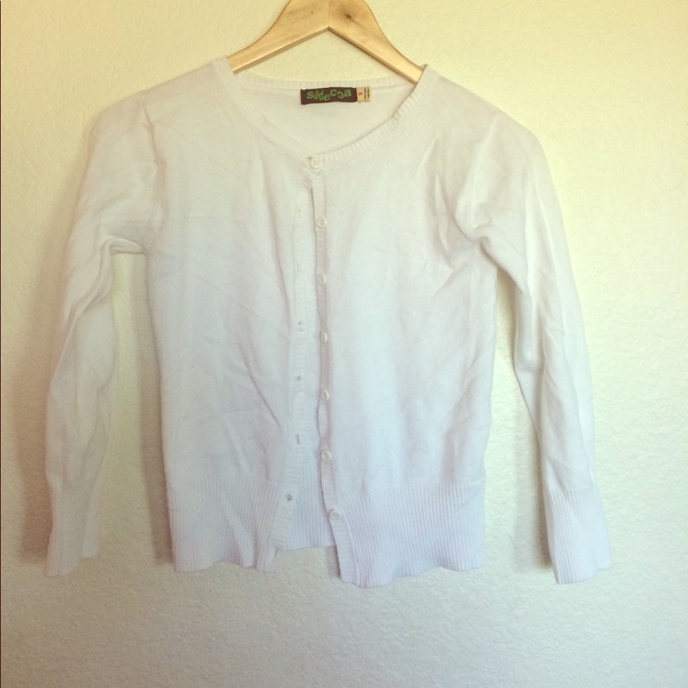 White button up cardigan