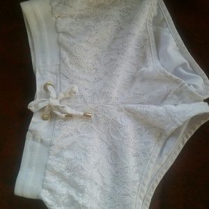 White comfortable summer shorts lace