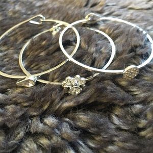 Vera Bradley Stackable Silver Tone Bracelets