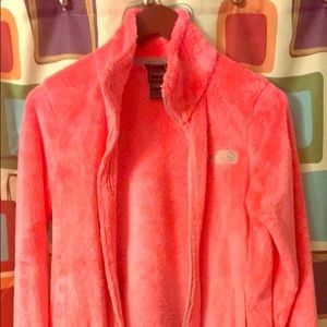 The North Face fleece jacket size S neon coral