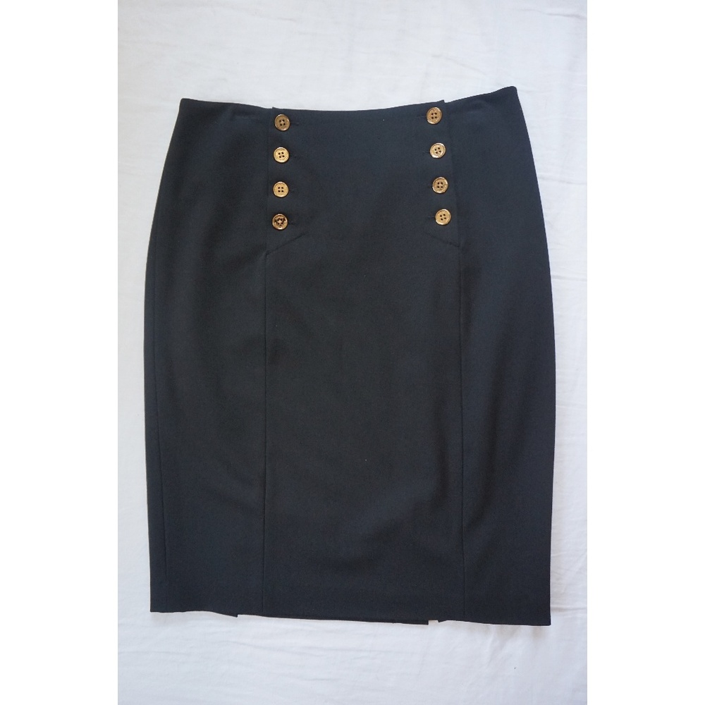 Black Skirt Gold Buttons
