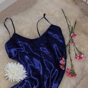 luxurious royal blue slip dress
