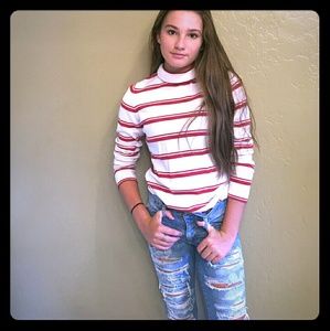 BANANA REPUBLIC Cute Striped Turtleneck