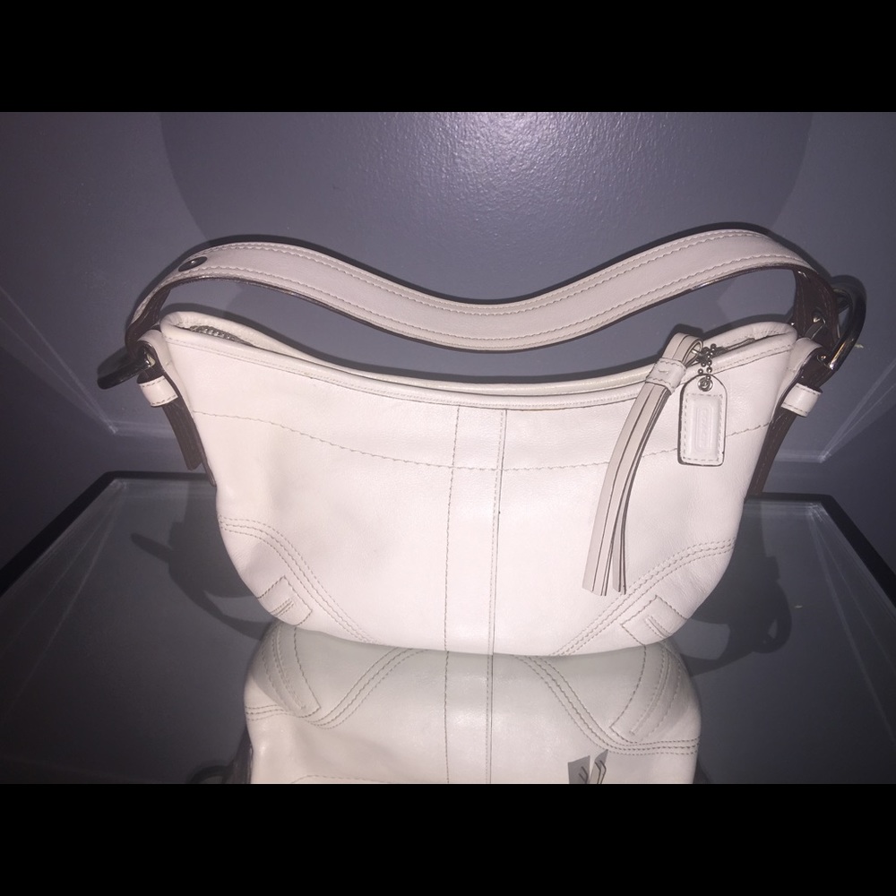 AUTHENTIC white leather COACH bag