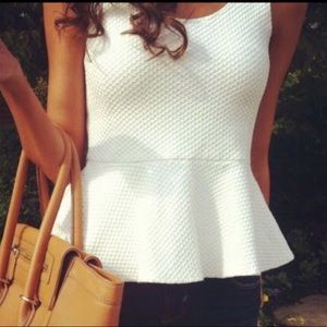 White Peplum Top from Anthropologie (NWT)