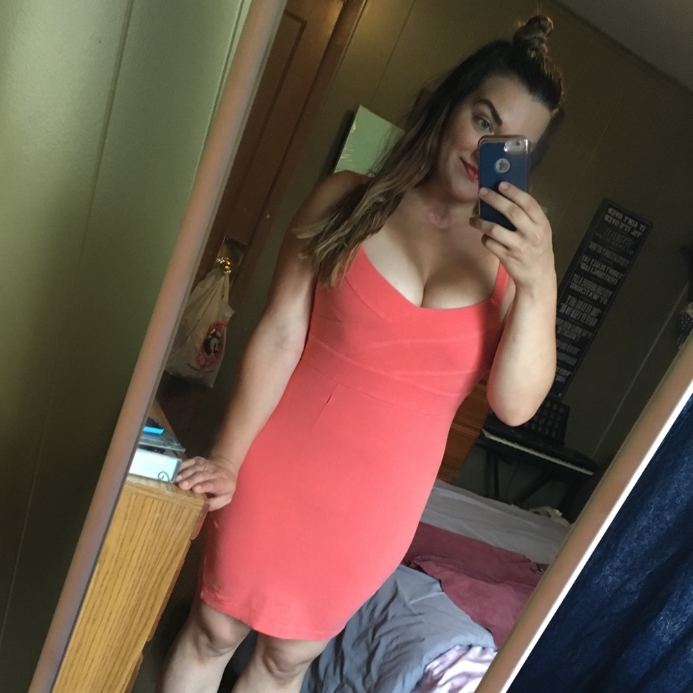 Xhilaration coral body-con dress