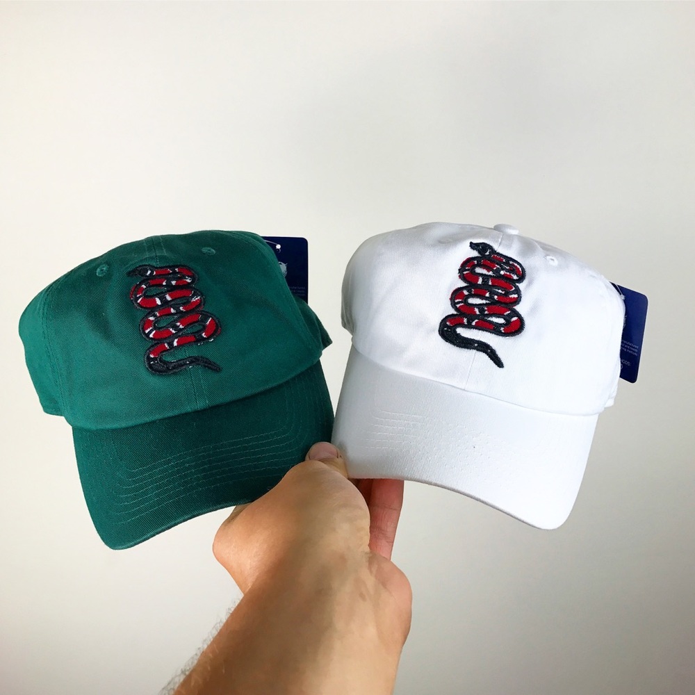 Coral snake dad hats