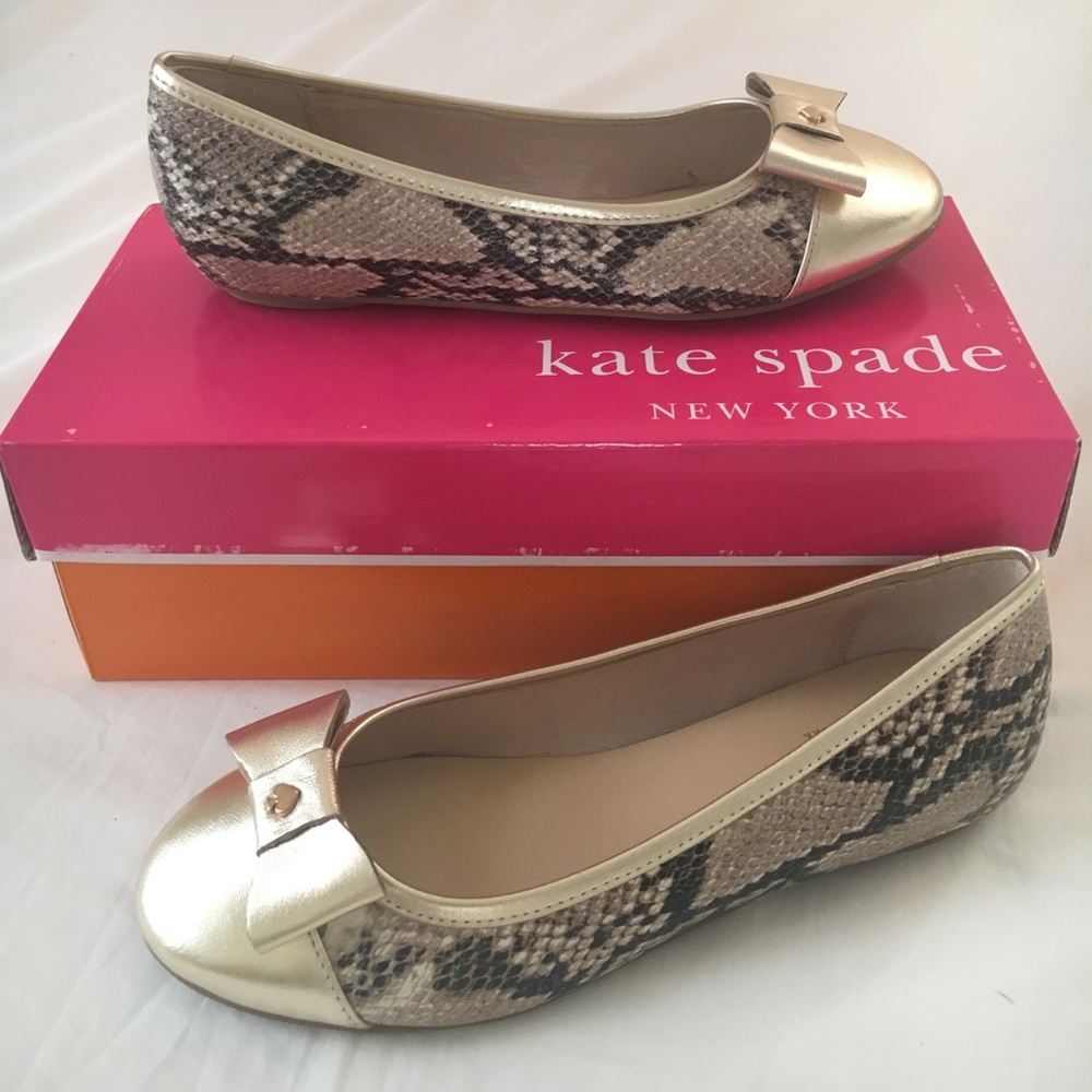 Kate Spade ♠️ Bilowa Snakeskin Flats animal print