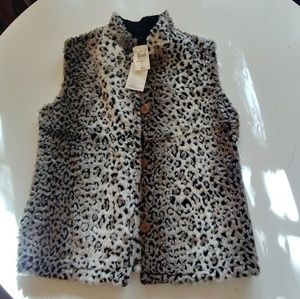 Women's small and medium Faux Snow Leopard Vests