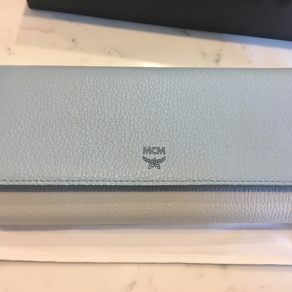 MCM Blue & Grey Milla Flap Wallet - Picture 1 of 7
