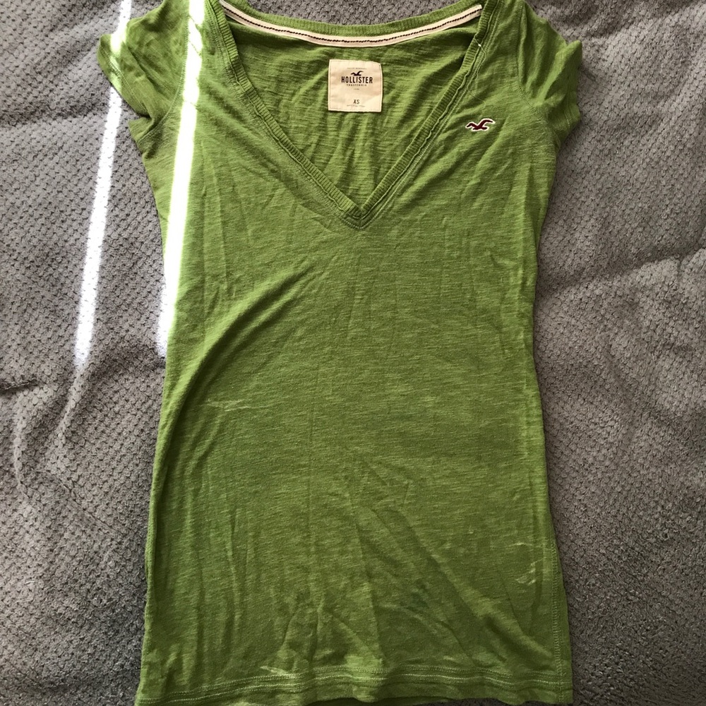 Hollister green v neck