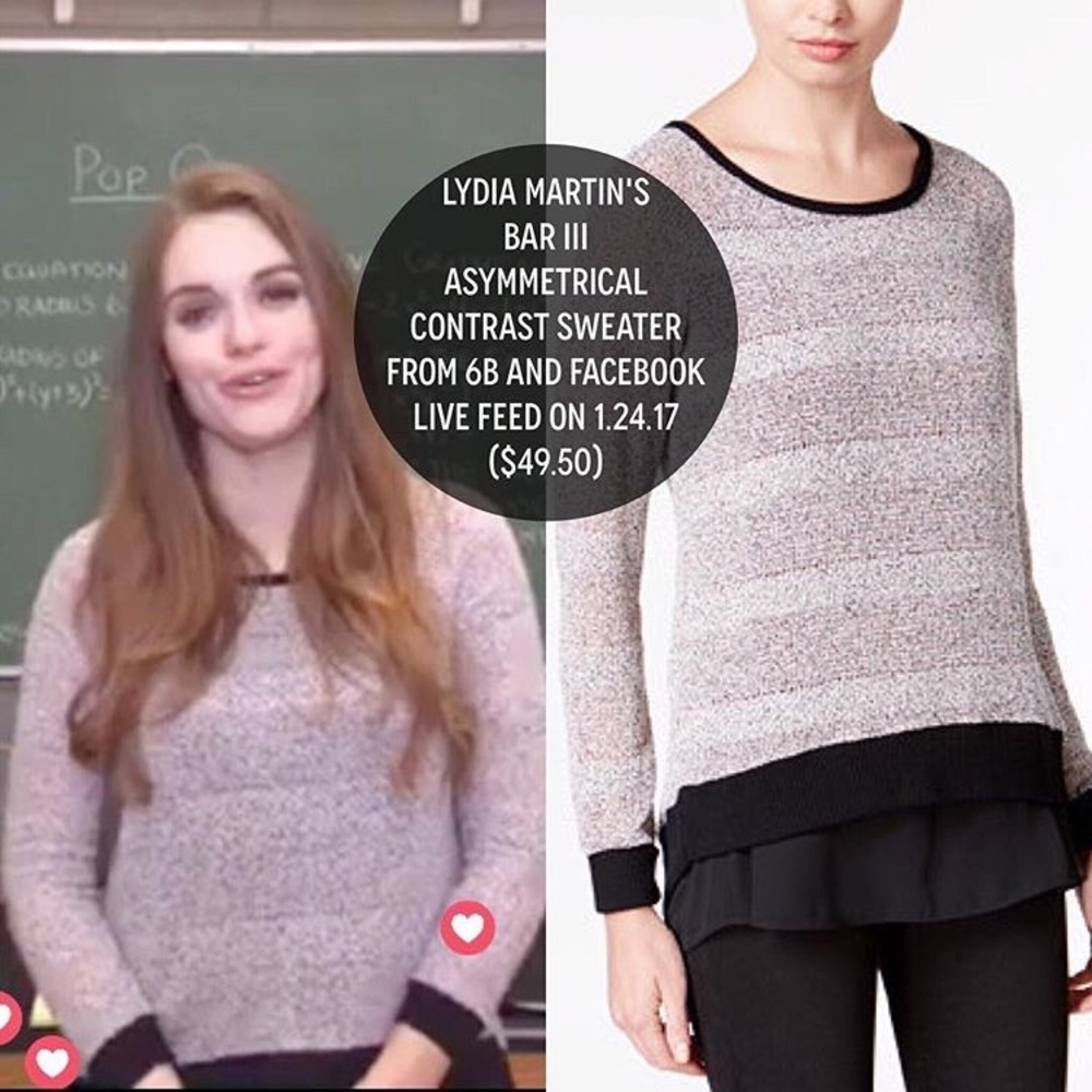 LOOKING FOR! Bar III Asymmetrical Contrast Sweater