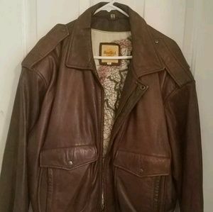 Hard Rock Café Brown Leather Bomber Jacket Save Th