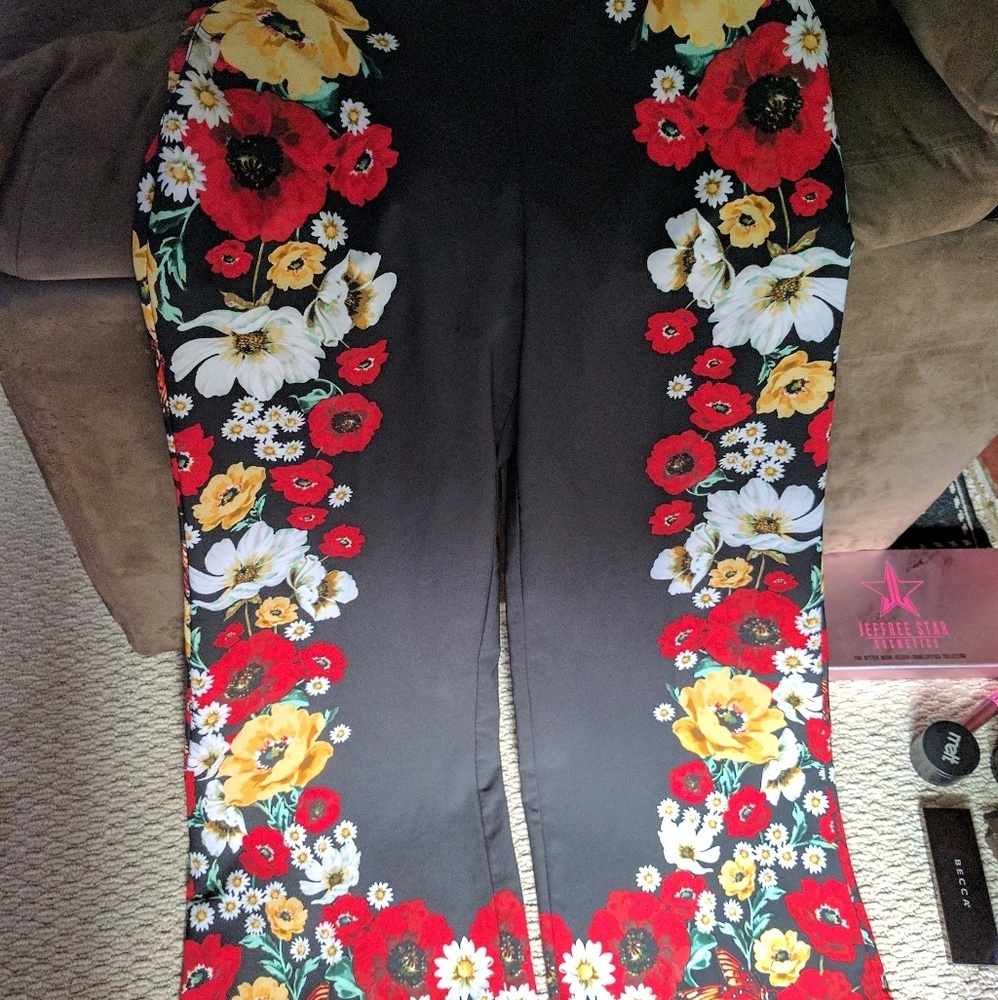 New York & Company Floral Print Palazzo Pant