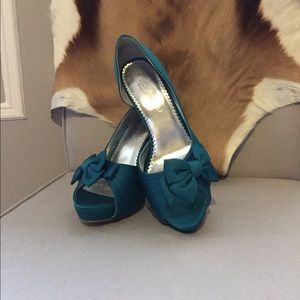 Satin evening heels