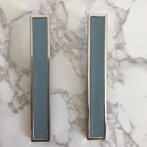 Kim Kardashian Brand Silver blue leather earrings