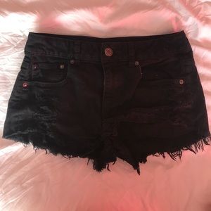Black jean shorts