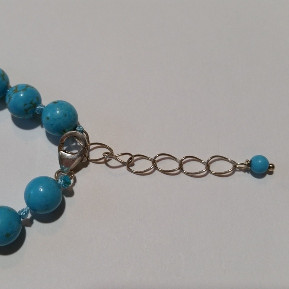 Turquoise Blue Leopard Tassel Necklace - Picture 6 of 6