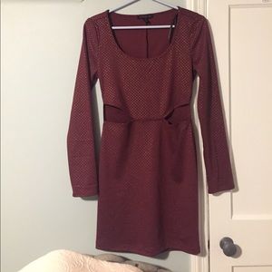 Material Girl Bodycon Maroon Dress