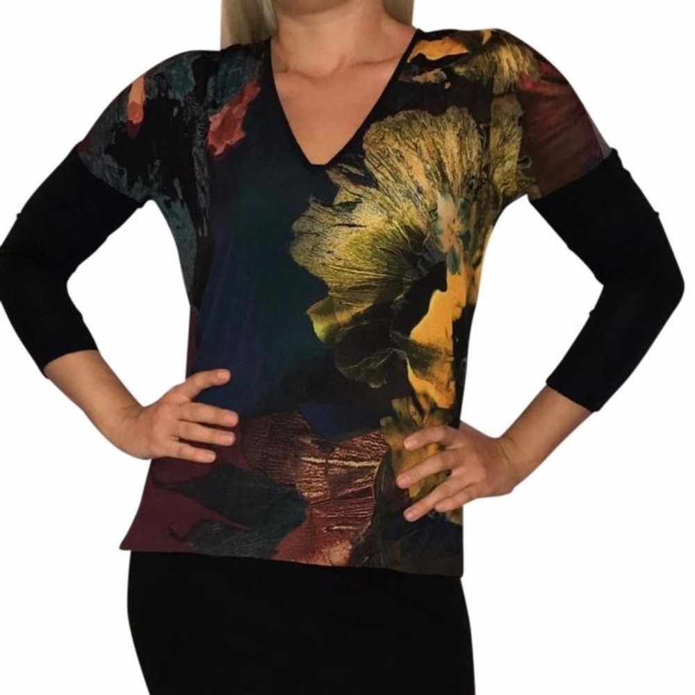 Zara Multicolor Yellow Navy Marron Black Gray TOP