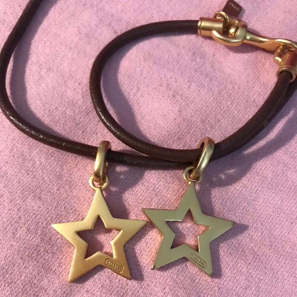 Coach Leather Necklace & Bracelet