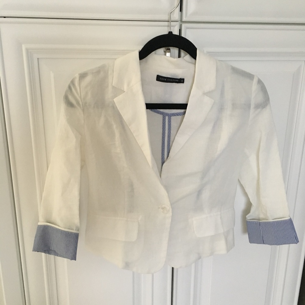 White linen blazer
