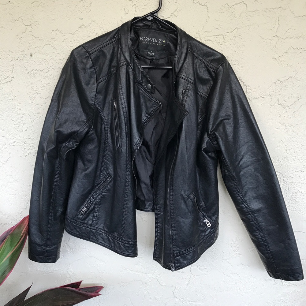 Forever 21 Plus Faux Leather Moto Jacket