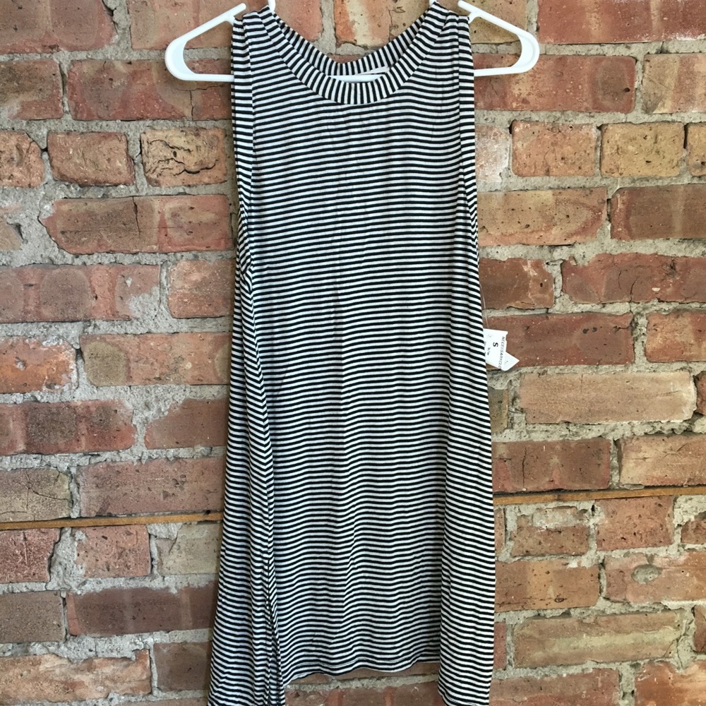 NWT Necessary Clothing Black & White Striped Tank