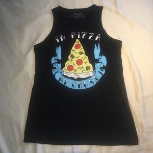 Black pizza tank top