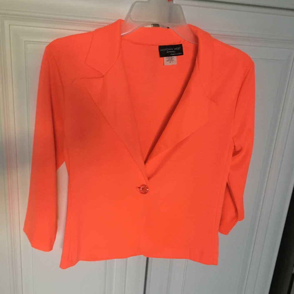 Neon Coral Orange Blazer