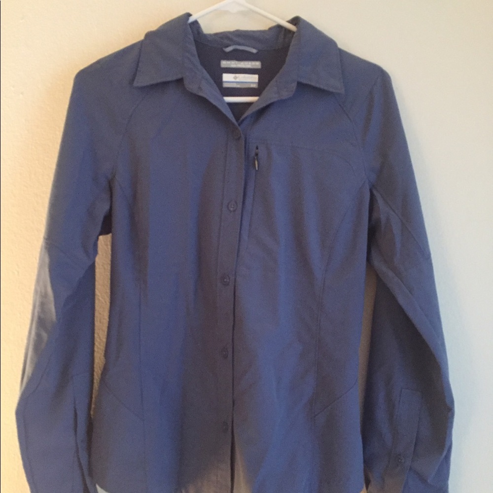 Blue Columbia OMNI-SHADE Hiking Shirt
