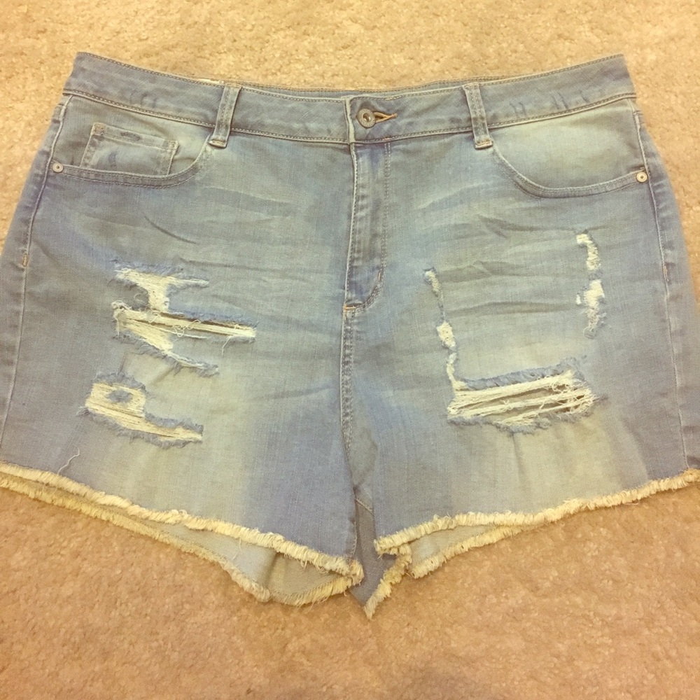 Distressed High Waisted Shorts