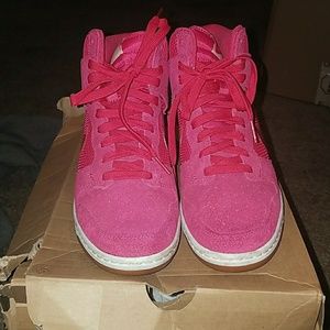 Pink nike womens dunk sky hi mesh