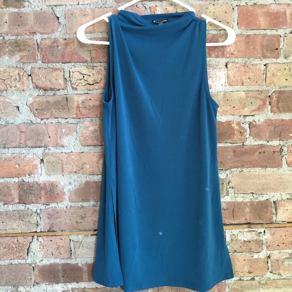 Express Faux Turtlneck Turquoise Tunic Tank