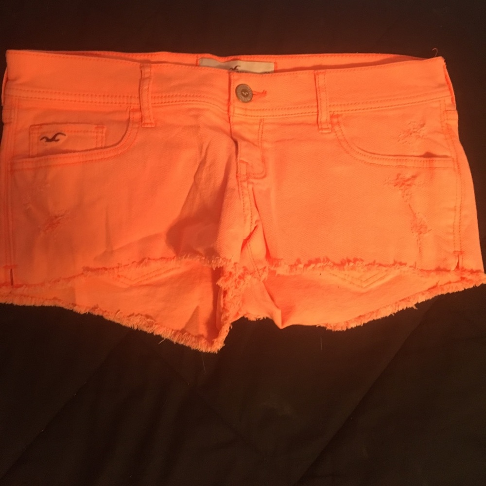 Bright Orange Denim Shorts