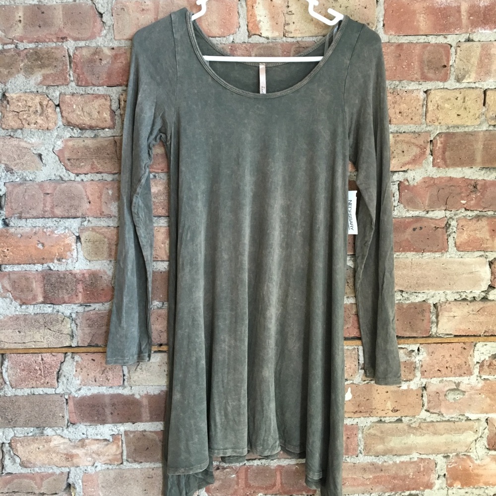 NWT Necessary Clothing Olive Long Sleeve Tee