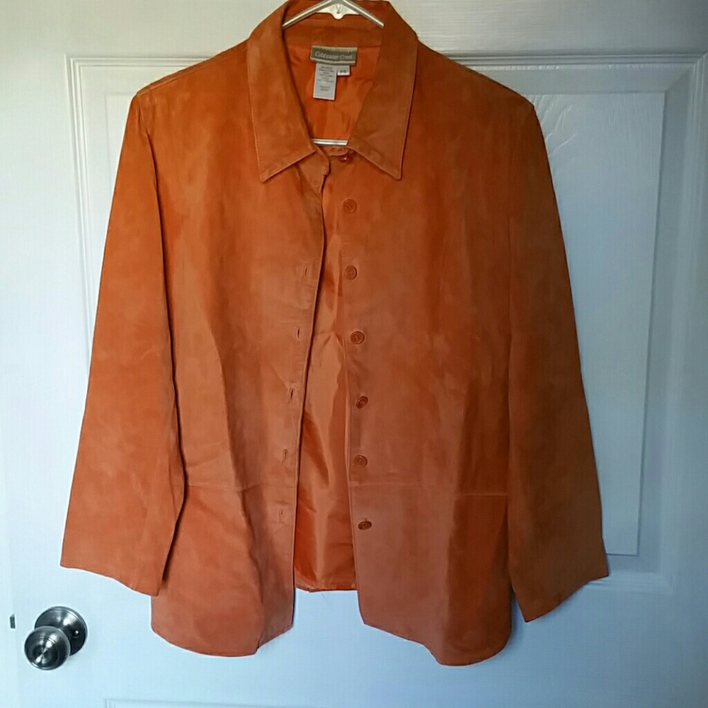 Orange leather Coldwater Creek jacket