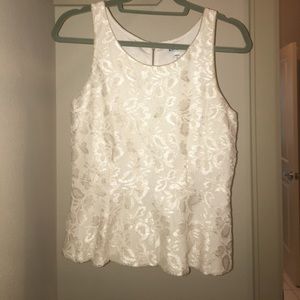 Cream Peplum Lace Top