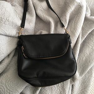 Black Leather Crossbody Purse