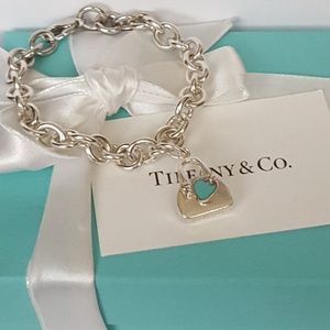 TIFFANY CO Blue Enamel Heart Handbag  Bracelet
