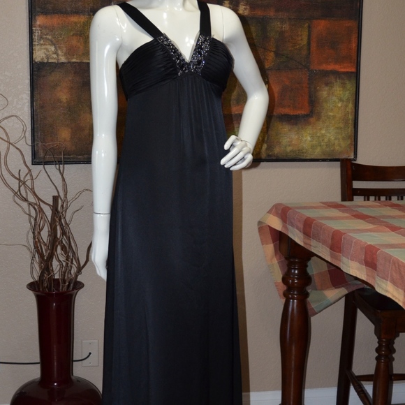 BCBG MAXAZRIA Embellished Black Long Gown Dress New!!!  Size: 0 - Picture 1 of 7