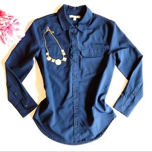 Banana Republic navy blue button down shirt