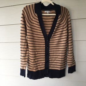 💫Lucca Couture Tan & Navy Striped Cardigan💫