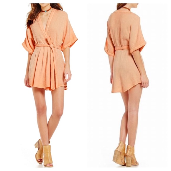 Free People Peach Mini Dress🆕 - Picture 2 of 5