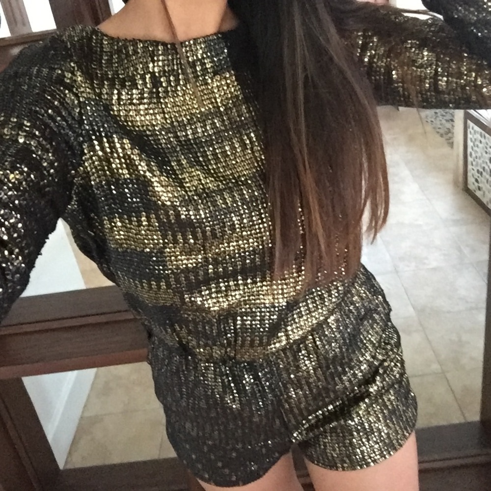 Sequence black & gold romper