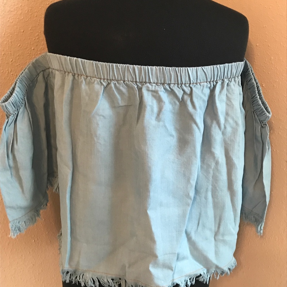 Fringe Off Shoulder Top - M - Picture 2 of 5